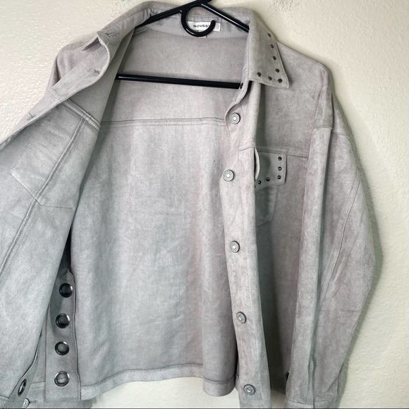 Moussy Faux Suede Button Down Western Style Studded Jacket - Picture 6 of 8